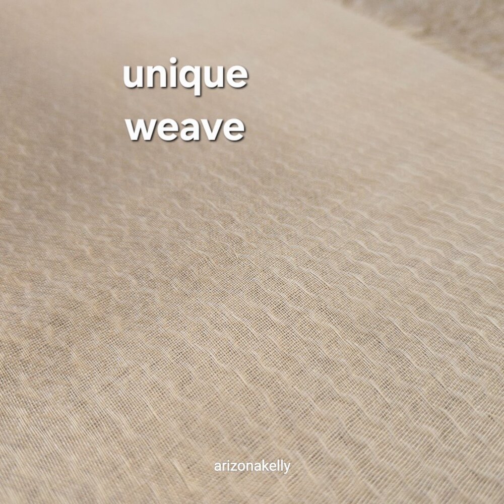Huge Cashmere Square Woven Neutral Colors Tan Creme Lightweight - Picture 3 of 16
